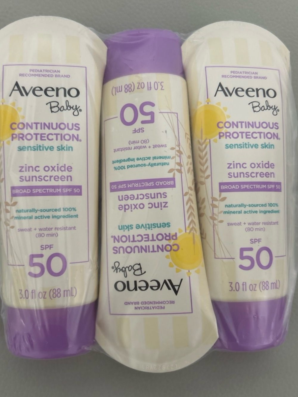 Aveeno Baby SPF 50 Zinc Oxide Sunscreen – Purple (Sensitive Skin)